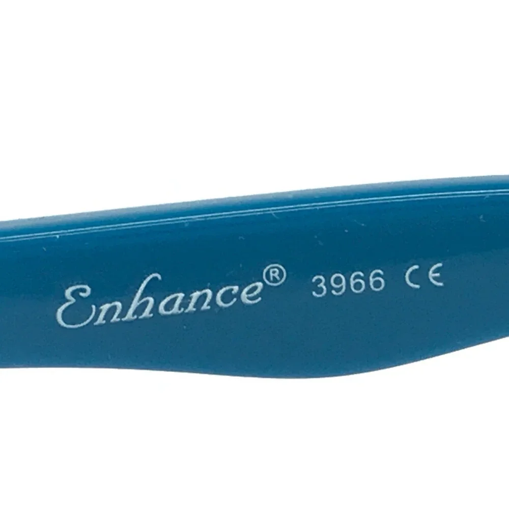 Enhance Eyeglasses Frames 3966 BLACK/BLUE Rectangle Full Rim 52-18-145
